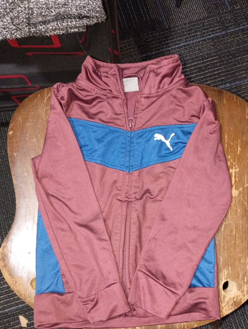 Puma Kids Maroon & Blue Zip-Front Athletic Jacket